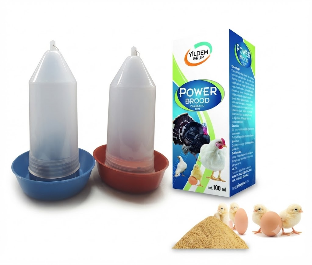 Civciv Büyütme Seti ( Civciv Yemlik0,75 ml +civciv Suluk 0,75 ml+ Civciv Yemi 3 Kg + Power Brood 100 ml)